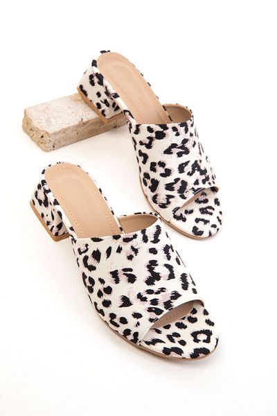 SOHO Beige Leopard Women's Classic Heeled Shoes 20284