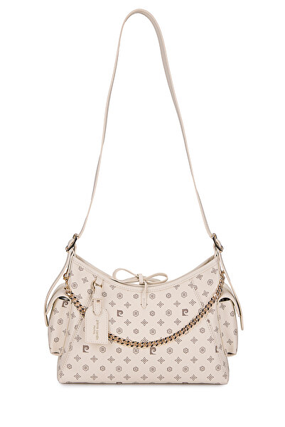 Pierre Cardin Weißes Monogramm Damen-Umhängetasche 05PO25Y10340