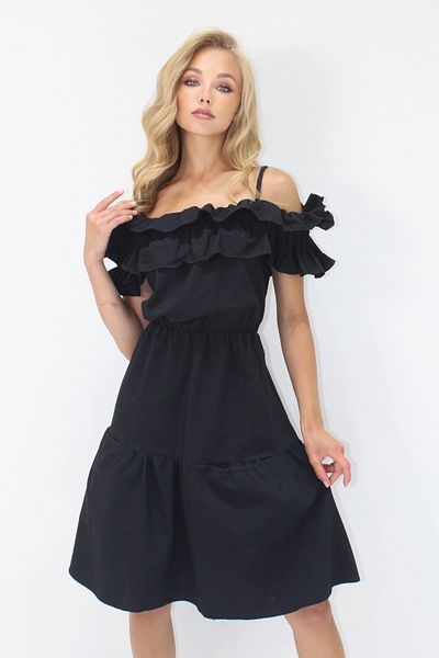 Trend Alaçatı Stili Women's Black Adjustable Strap Double Pocket Poplin Mini Dress Alc-X14232