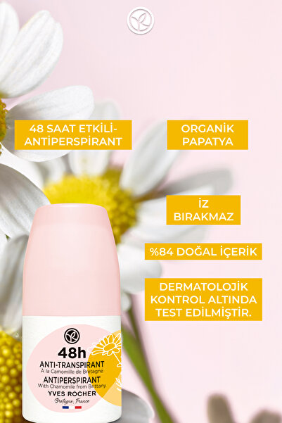 Yves Rocher Ter Önleyici 48 saat etkili Kadın Antiperspirant Roll-On- Organik Papatya-57834