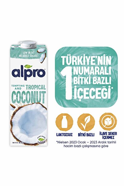 Alpro Hindistan Cevizi Sütü 1 L Vegan Laktozsuz Bitkisel Bazlı