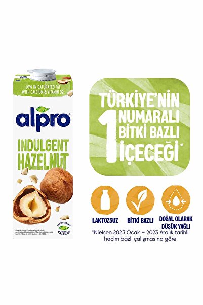Alpro Fındıklı Süt 1 L Vegan Laktozsuz Bitkisel Bazlı