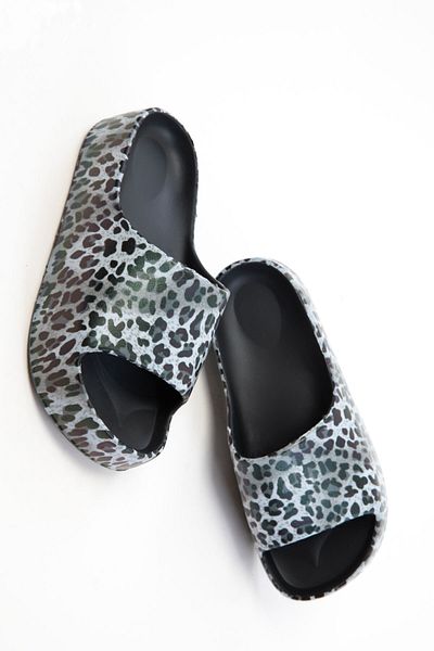 SOHO Γκρι Leopard γυναικείες παντόφλες 20743
