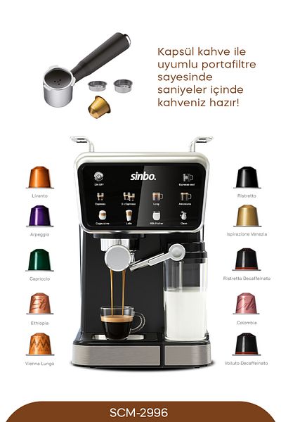 Sinbo Scm 2996 -Capsule Coffee Apparatus Espresso Machine
