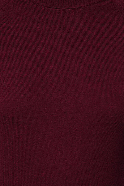 Trendyol Collection Μπορντό Mercerized Look Premium Νήματα/Ειδικά Νήματα Basic Λεπτή Πλεκτή Μπλούζα TWOAW24BZ00005