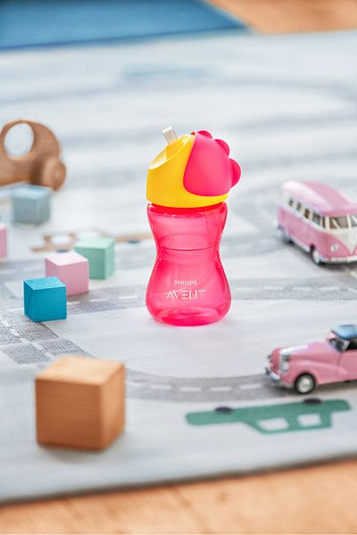Philips Avent Girl 300 ml Glass with Straw - Scf798/02