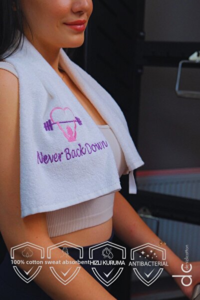 denizlicotton Prosop brodat din bumbac pentru atlet - Antibacterian și absorbant transpirația Box Tenis Fitness Plates