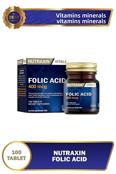Nutraxin حمض الفوليك 400 ميكروجرام - 100 قرص 3 عبوات