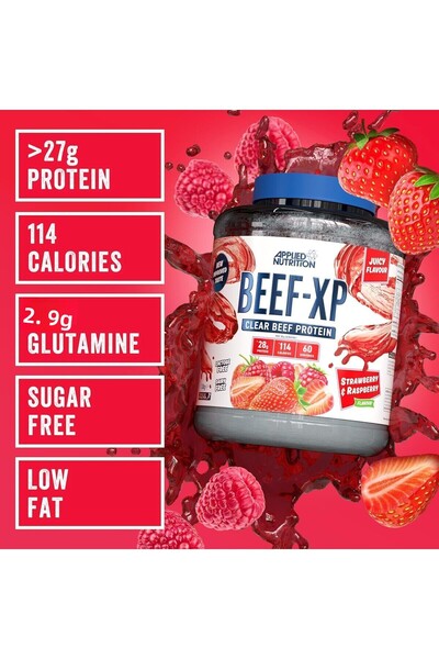 applied nutrition Beef XP Protein Isolate Strawberry & Rassberry, Zero Sugar, Low Fat, 1.8kg