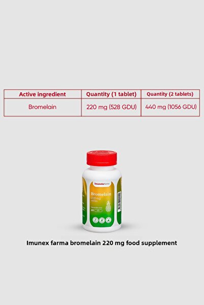 Imuneks Bromelain 220 Mg Food Supplement 60 Tablets