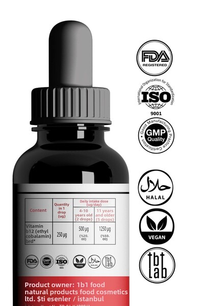 Tabitat Doğal Vitamin B12 Drops: Support Your Energy and Well-Being | 10 ml |