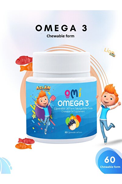 OMİ أوميجا 3 جل مطاطي للأطفال من ليون TRT، 60 حلوى ناعمة