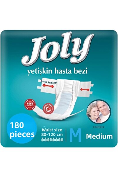 Joly Adult Patient Diapers Medium Medium 180 Pcs with Waistband (6pk*30)