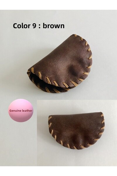 Bonvii Int محفظة عملات معدنية من الجلد الطبيعي