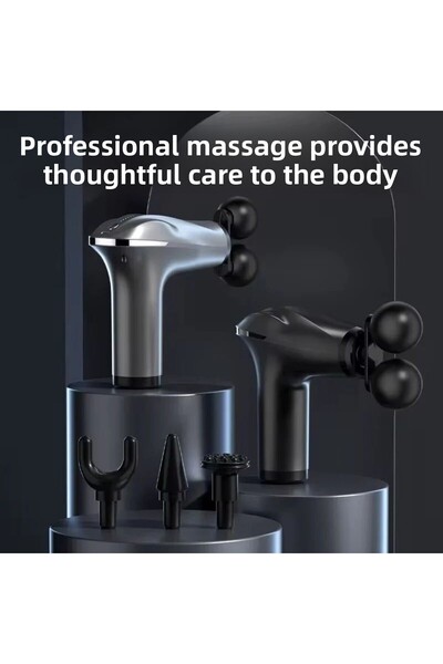 Aırstorr Vibrating Gun Massager 4 Heads Black