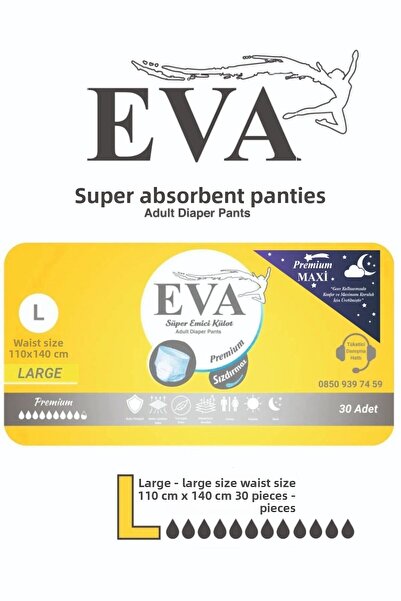EVA 30 Pack Premium Maxi Night Patient Diapers - Absorbent Panties