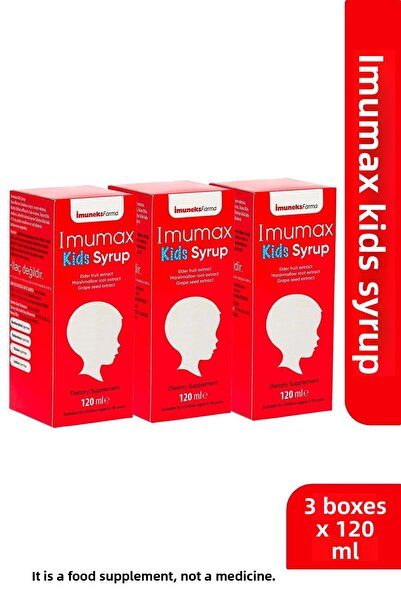 Imuneks Farma Imumax Kids Syrup Food Supplement Containing Black Elderberry Fruit, Marshmallow Root, Grape Seed Extract 120 ml
