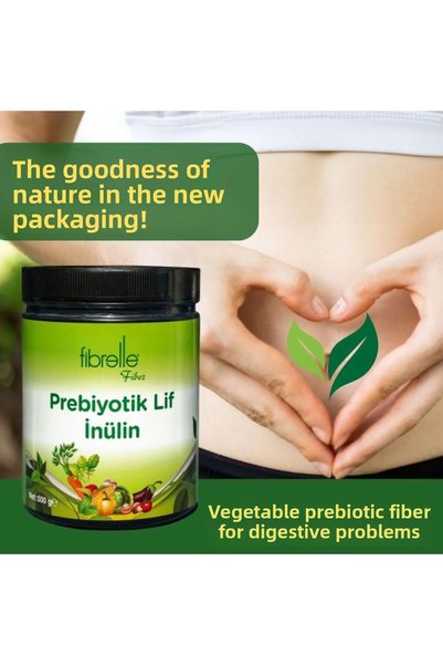 Fibrelle Prebiotic Fiber Natural Inulin Fiber 500 g - Digestive and Intestinal Support / Sugar-Free Powder Prebiotic