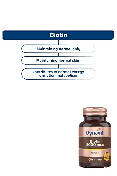 Dynavit بيوتين 5000 ميكروغرام 100 قرص - للشعر والبشرة