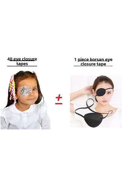 Rotantix Children's Eye Cover Tape 40's Box Eye Pad Different Patterns + 1 Pirate Eye Patch