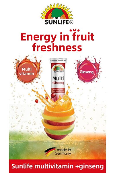 Sunlife متعدد الفيتامينات معدني + جينسنغ 20 قرص فوار