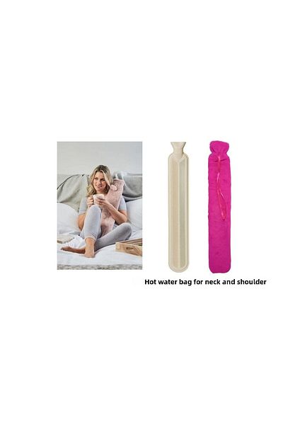 Bosphorus HOT WATER BAG AND SHOULDER ICIN LONG PLUSH PINK 2LT THERMOFOR 75x13CM