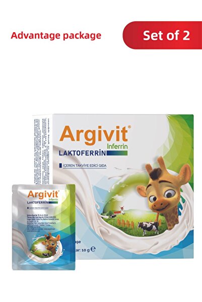 Argivit عبوتان من Inferrin - مكمل غذائي على شكل كيس يحتوي على لاكتوفيرين 10 أ...
