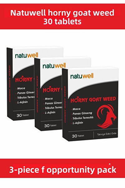 Natuwell 3 عبوات من حشيشة العنزة 30 قرصًا