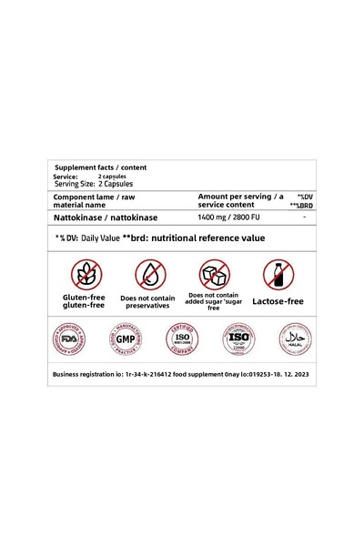 Validus Nattokinase 1400 Mg / 2800 Fu 60 Capsules