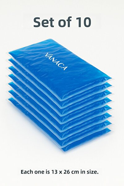 Vanaca Grup 10 قطع من كمادات الجل الساخنة والباردة، قابلة لإعادة الاستخدام، كولاجين حراري 13 × 26 سم