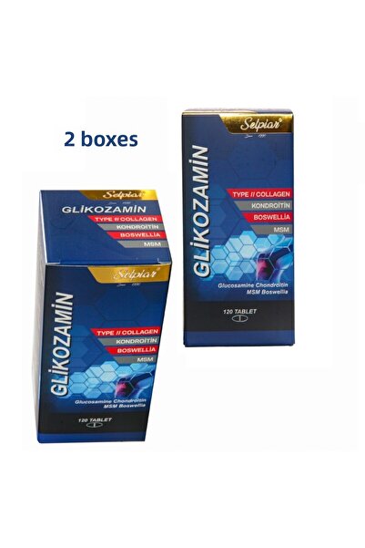 Selpiar جلوكوزامين، تشوندرويتين MSM وBoswelia TLM - 240 قرص إجمالي الكولاجين IIB
