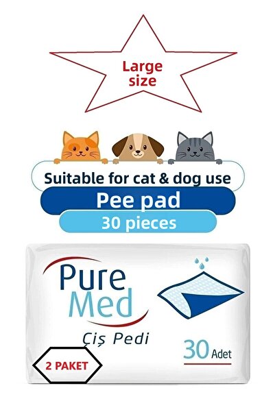 Puremed حفاضات للمرضى مقاس 90 × 180 سم لحماية السرير 30 قطعة × 2 عبوة