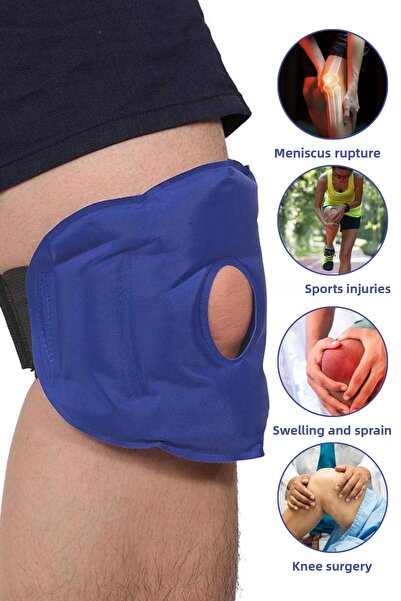 FixiCure ثيرموجيل للركبة، ضغط بارد وساخن، وسادة ركبة أكثر دفئًا ومبردًا