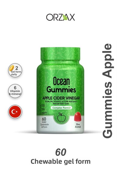 Orzax Ocean Gummies Apple Cider Vinegar 60 شكل مضغ