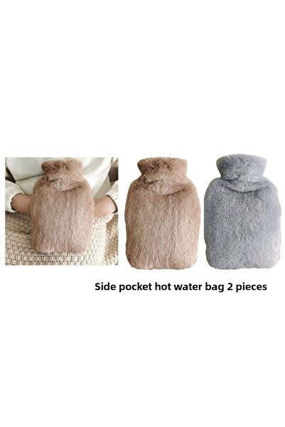 Sia Warm Water Bag 2 Pcs, Plush Thermofor with Side Pocket 27X17X2Cm 750ml