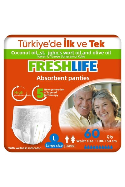 Freshlife Large Absorbent Panties 2 Packs of 30 (60 Pieces)