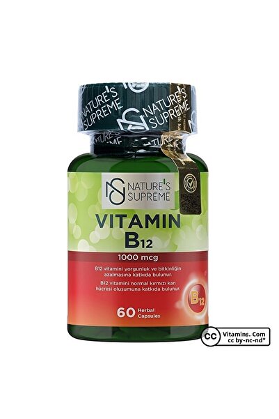 Nature's Supreme Vitamin B12 1000 Mcg 60 Capsules