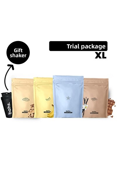 bahs. حزمة المبتدئين - مسحوق الوجبات X4 (شوكولاتة، كوكيز، موز، فانيليا) 1 شيك...