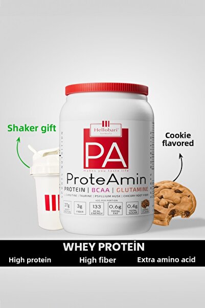 Hellobari Formula بروتايمين - 28 حصة بروتين الفاكهة بنكهة البسكويت BCAA جلوتامين