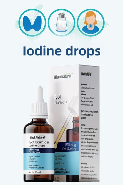 Black Natural Iodine Drop 150 Mcg 2% 75 ml