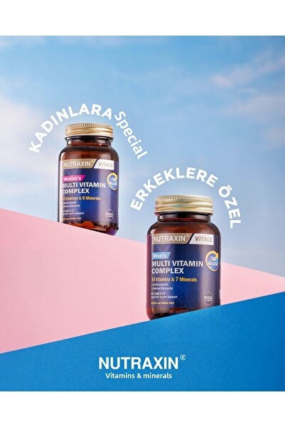 Nutraxin مجموعة فيتامينات مزدوجة متعددة التأثير للرجال والنساء تحتوي على 60 ق...