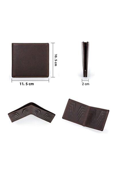 Contact’S Contacts Denver - Genuine Leather Rfid Protected Brown Men's Wallet