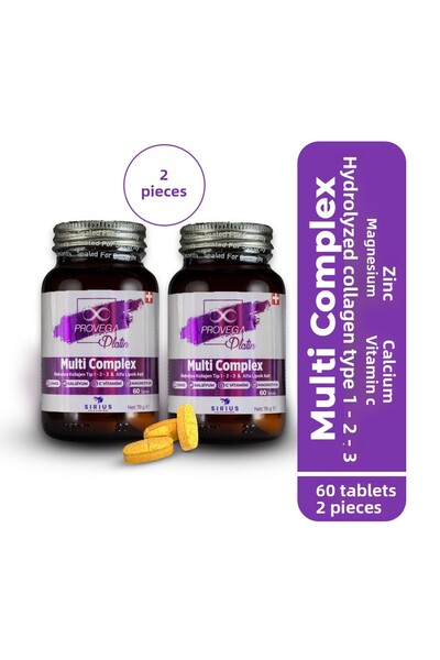 Provega (2 قطعة) بلاتينيوم متعدد المركبات المتحلل الكولاجين ألفا ليبويك حمض المغنيسيوم والكالسيوم والبورون