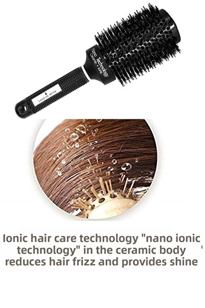 LAND OF MYTH 32 mm-Lom1092 Nano Technology Ceramic + Ionic Thermal Blow Dry Hair Brush, Natural Horsehair Teeth, Professional