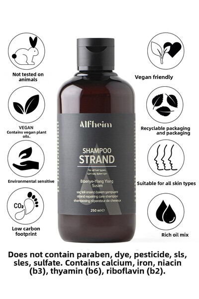 Alfheim 250ml Shampoo Strand - Strengthening and Thickening Hair String for Thin String Hair