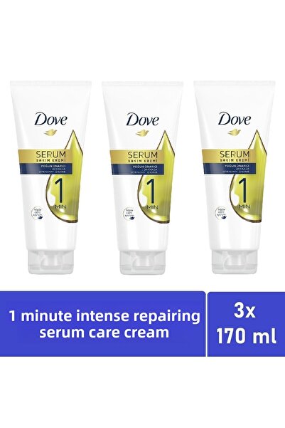 Dove 1 Minute Serum Hair Care Cream Intensive Repair 170 Ml - 3-Piece Advanta...