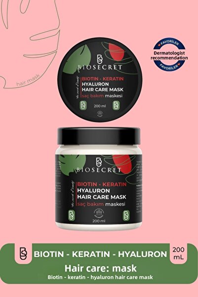 Biosecret قناع العناية بالشعر 200 مل - البيوتين والكيراتين والهيالورون الشتوي...