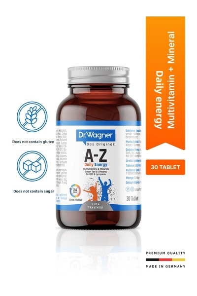 Dr Wagner A-Z Daily Energy, Daily Multivitamin + Minerals - 30 Tablets