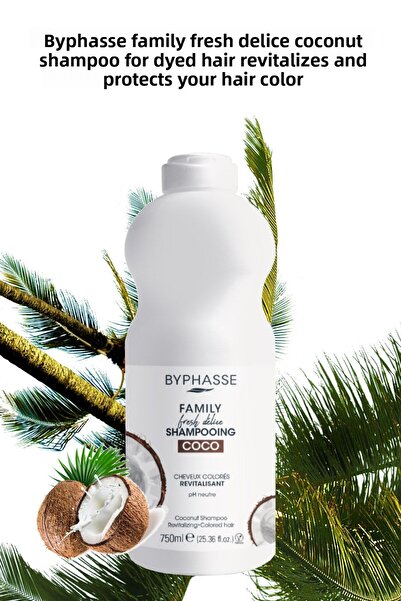 BYPHASSE Family Fresh Coconut Shampoo Special for Dyed Hair 750ml