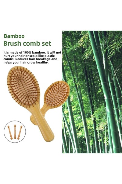 valkyrie Σετ χτένας 4 τεμαχίων από φυσικό μπαμπού 100% σετ μπαμπού